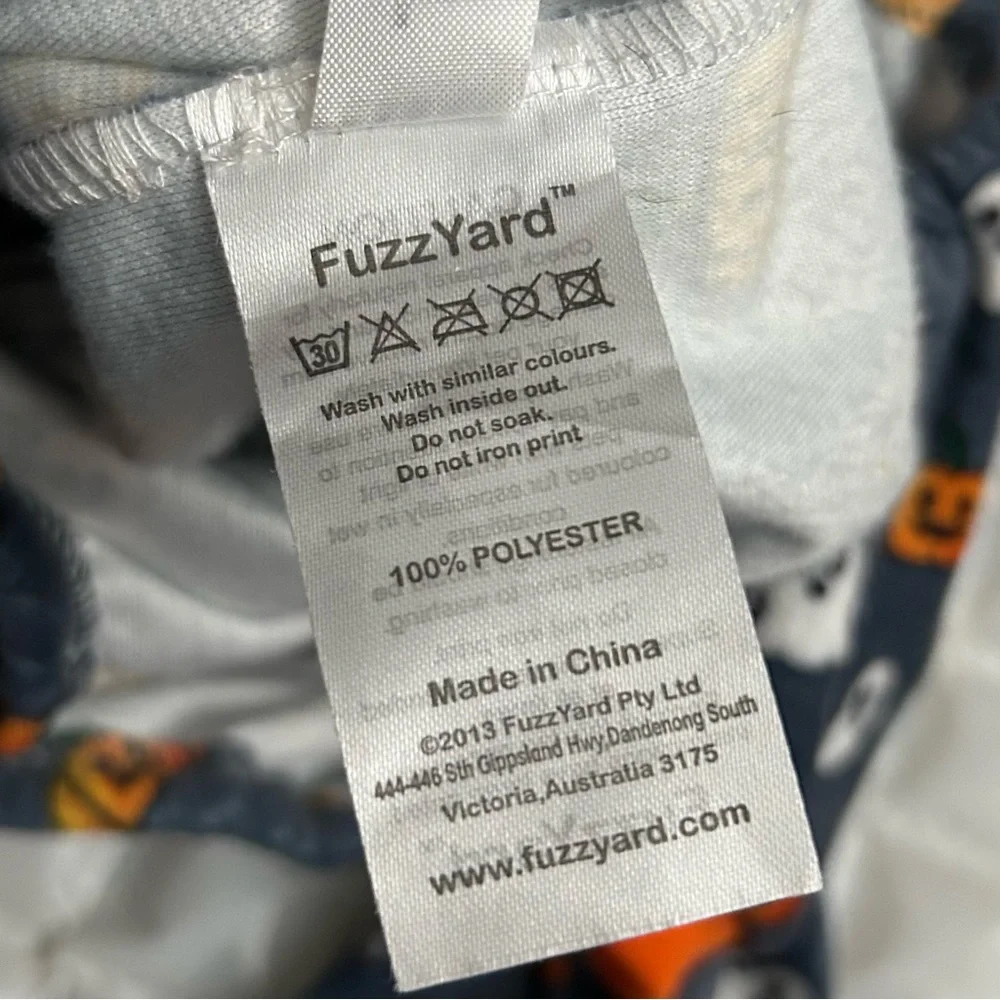 LIKE NEW FuzzYard Halloween Pumpkin & Ghost Gray Plush Dog Pajamas - Size 3